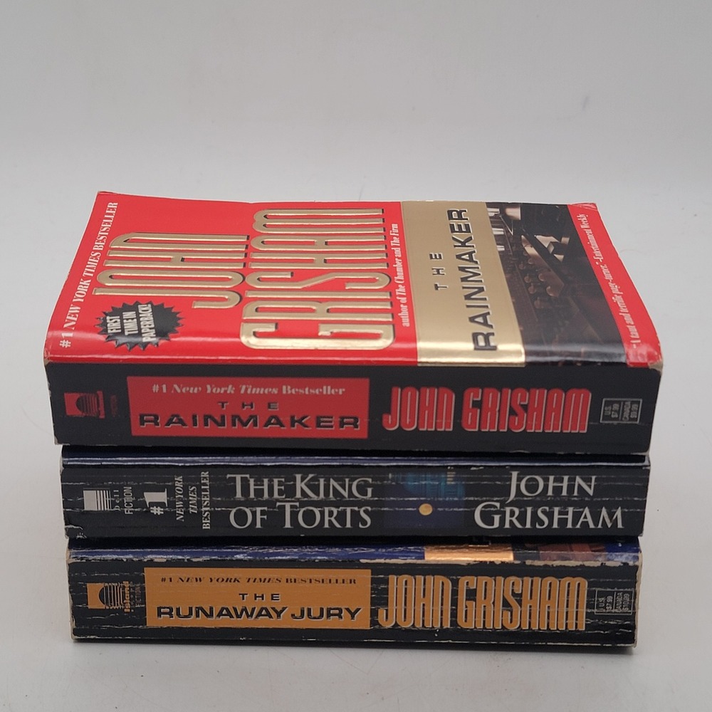 John Grisham Legal Thriller Lot 3 Paperback Rainmaker King of Torts Jury Good